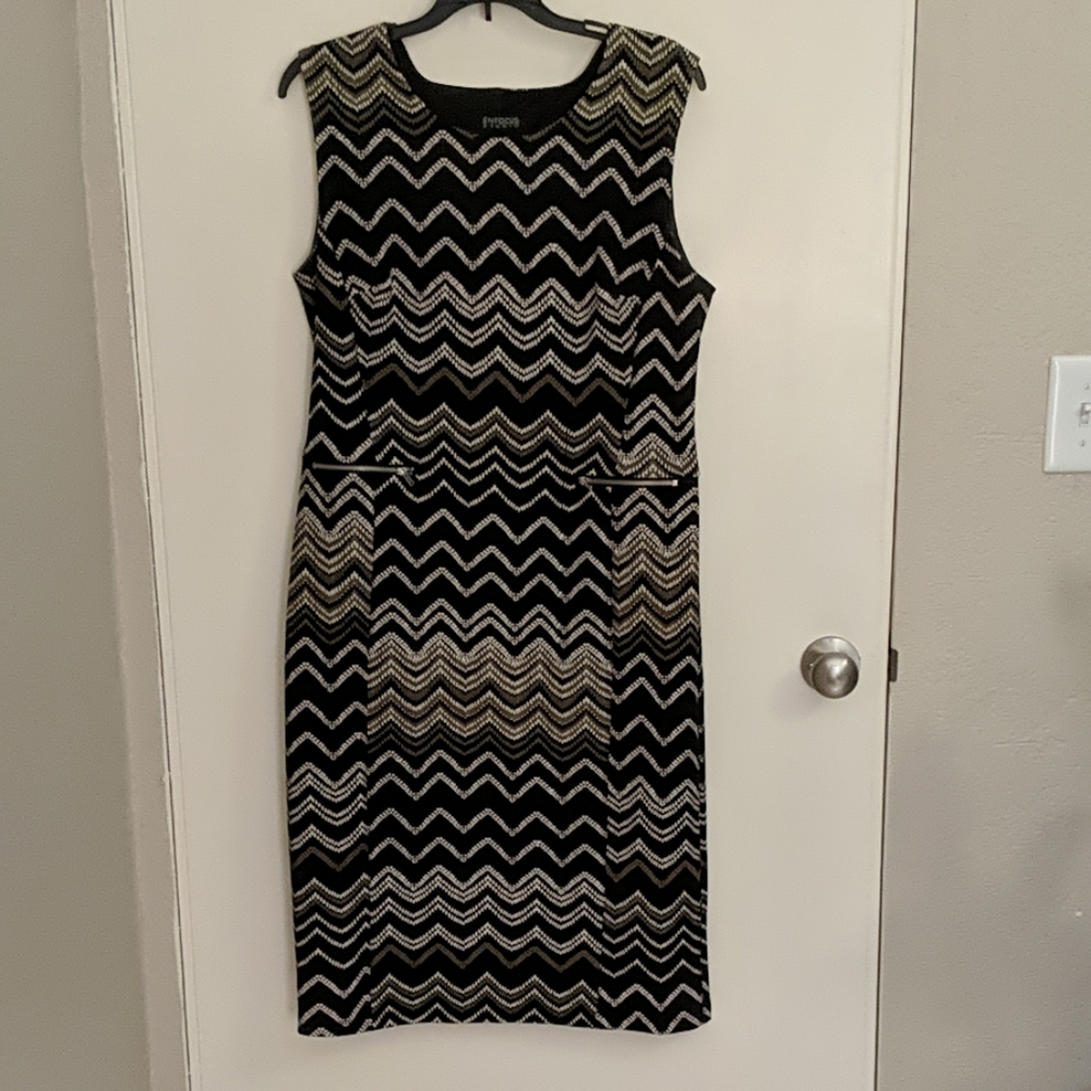 Green and Black Chevron Dress
